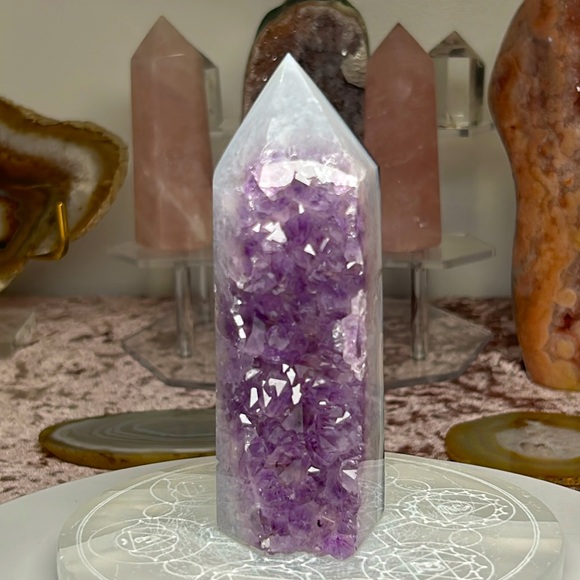 Amethyst Druzy Tower - ADT134,All Products : American Fashion Style Bags On Sale